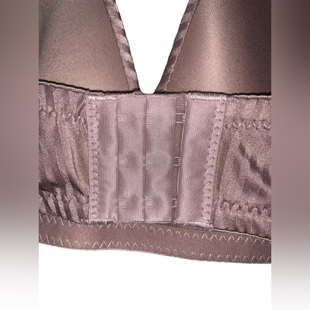 -SOLD-Adrienne Vittadini Mauve Striped Bra Size 40D - Picture 3 of 5